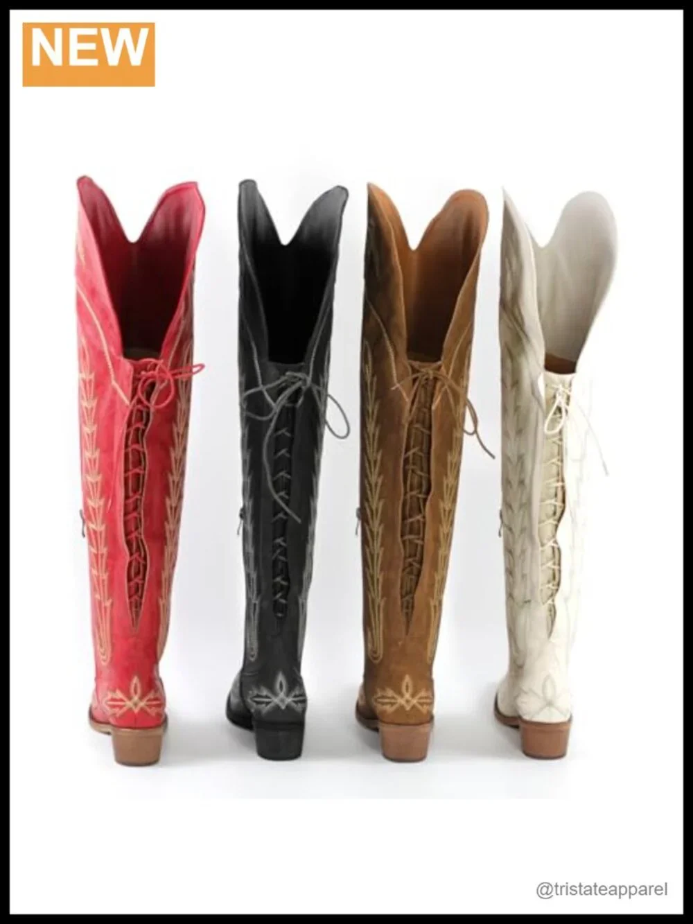 Women's Thigh High Boots Embroidered Cowboy Western Pull On Chunky Heel